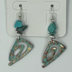Artistic Turquoise and Silver Earrings